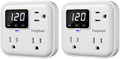 Surge Protector 3-Outlet Power Strip with Voltage Stabilizer, 80V-140V Power Surge Protectors for Refrigerator, TV, Computer | LED Display, Fireproof UL94V-1, Wall Mount,1800J,2 Pack