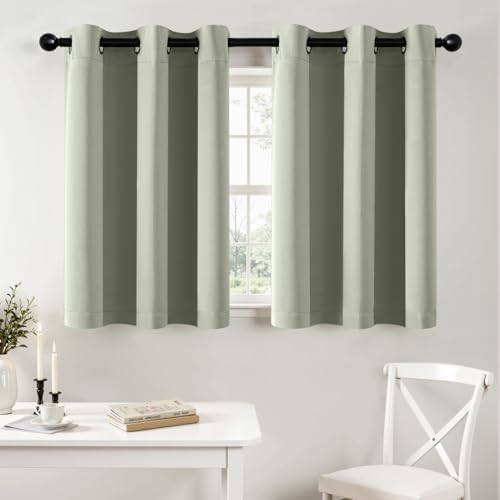 MIULEE Blackout Curtains for Bedroom 2 Panels 40 x 36 Inch Long Sage Green by MIULEE