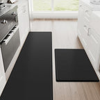 StepRite Kitchen Mats for Floor, 2-Piece Anti-Fatigue Kitchen Rugs, Black by Bringcushiontoyourlife
