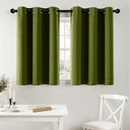 MIULEE Blackout Curtains for Bedroom 2 Panel 40"x36" Long Light Olive Green by MIULEE