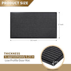 Yimobra Front Door Mat Outdoor Indoor Entrance, 100% Waterproof All-Season All Weather Doormat, Welcome Matt Outside Entry, Non Slip, Low Profile, Heavy Duty Patio Porch Floor Mat,29.5 x 17, Grey - Image 2