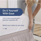 CGK Wrap Around Dust Ruffle Bed Skirt - Queen Size, 18" Inch, Light Grey - Image 3