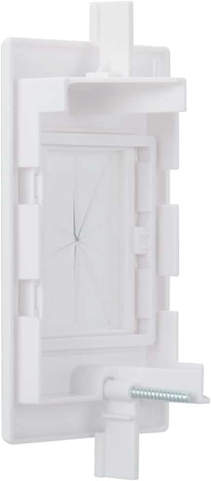 Kebulldola 1 Gang Cable Wall Plate Pass Through with Low Voltage Mounting Bracket, in Wall Grommet Kit Built in Flexible Rubber Passthrough for Low-Voltage Cable Easy Install, 6 Pack White