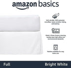 Amazon Basics Lightweight Pleated Dust Ruffle Bed Skirt, Full, Bright White, Wrinkle and Fade Resistant, Machine Washable, Polyester - Image 2