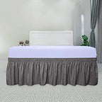 PureFit Wrap Around Ruffled Bed Skirt, Dark Gray, Twin/Full - 18" Drop - Image 2