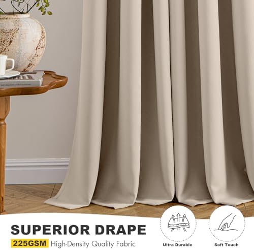 MIULEE Blackout Curtains for Bedroom 2 Panels 40 x 72 Inch Long Taupe - Image 5