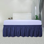 PureFit Wrap Around Ruffled Bed Skirt, Navy, Queen/King - 18" Drop - Image 2