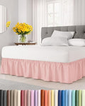 CGK Wrap Around Dust Ruffle Bed Skirt - King Size, 15" Inch, Baby Pink by CGKUnlimited