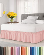 CGK Wrap Around Dust Ruffle Bed Skirt - Full Size, 15" Inch, Baby Pink by CGKUnlimited