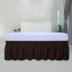 PureFit Wrap Around Ruffled Bed Skirt, Chocolate, Twin/Full - 14" Drop - Image 2