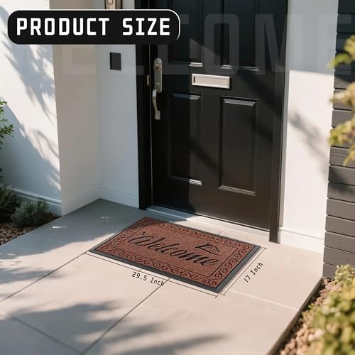 Yimobra Artificial Grass Welcome Mat, 29.5 x 17 in, Maroon - Image 2