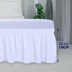 PureFit Wrap Around Ruffled Bed Skirt, White, Twin/Full - 22" Drop - Image 5