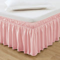 MEILA Wrap Around Elastic Bed Skirt for Twin & Full Beds, 18" Drop, Pink by MEILA