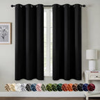 MIULEE Blackout Curtains for Bedroom 2 Panels 40 x 40 Inch Long Black by MIULEE