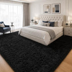PLHXFR 6x9 Area Rugs Living Room: Fluffy Bedroom Rug Shag Carpet Black - Image 3