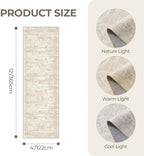 4x12 Runner Rug Non Slip,Washable Hallway Runner Rug,Beige - Image 2