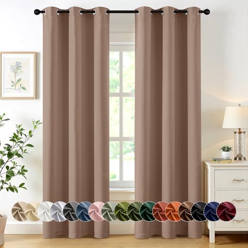 MIULEE Blackout Curtains for Bedroom 2 Panels 40 x 84 Inch Long Cappuccino by MIULEE