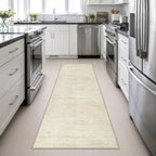 2.6x10 Washable Runner Rug:Modern Abstract Indoor Soft Carpet Beige - Image 5
