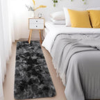 Ophanie Tie-Dyed Black & Grey Area Rugs 2x6 for Bedroom Living Room, Fluffy Shag Fuzzy Carpet, Plush Shaggy Rug, Indoor Carpet for Kids Boys Dorm Home Decor Aesthetic, Nursery with 99 pcs Pile fibers - Image 5