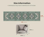Amada 2'6"x10' Washable Runner Rug for Hallway, Dark/Green, Vintage Style - Image 2