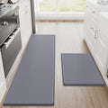 StepRite Kitchen Mats for Floor, 2-Piece Anti-Fatigue Kitchen Rugs, Grey by Bringcushiontoyourlife