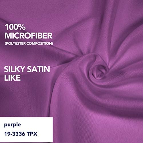 PureFit Wrap Around Ruffled Bed Skirt, Purple, Twin/Full - 18" Drop - Image 6