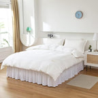 MEILA Wrap Around Elastic Bed Skirt for Twin & Full Beds, 12" Drop, White - Image 5