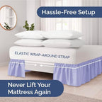 CGK Wrap Around Dust Ruffle Bed Skirt - King Size, 18" Inch, Lavender - Image 2