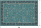 2x3 Washable Teal Rug for Entryway Indoor, Kitchen Floor Waterproof, Bathroom, Powder Room, Non Slip Low Pile Stain & Fade Resistant, Modern Turquoise Aqua Décor - Image 2