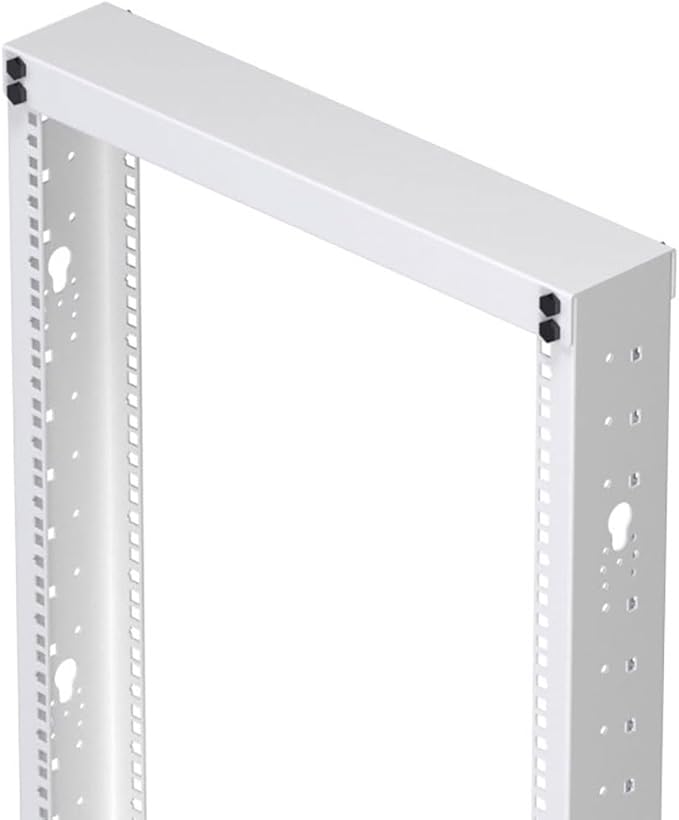 NavePoint 25U 2 Post Rack Open Frame Server Rack for 19 Inch Equipment, AV, Networking, Data & IT Devices, 2-Post Rack 25U 881lbs Weight Capacity, White