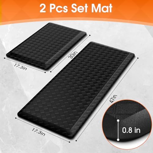 TranquilRelax 4/5 Inch Cushioned Anti Fatigue Kitchen Mats for Floor, Black - Image 2