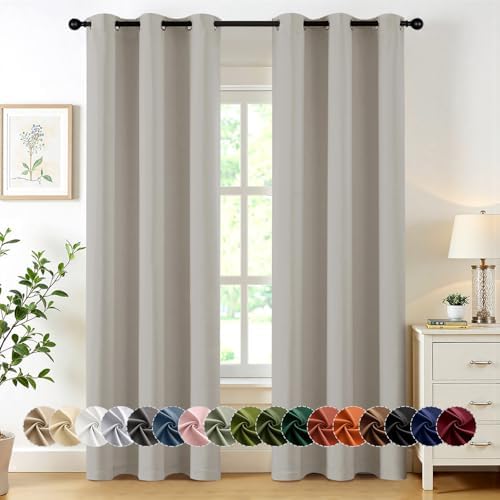 MIULEE Blackout Curtains for Bedroom 2 Panels 40 x 84 Inch Long Natural by MIULEE