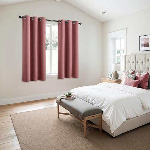 MIULEE Blackout Curtains for Bedroom 2 Panels 40 x 54 Inch Long Dusty Rose - Image 6