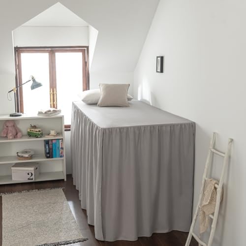 Dorm Room Bed Skirt Twin XL, College Dorm Essentials - Light Grey, 42 Inch - Image 2