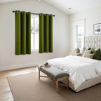 MIULEE Blackout Curtains for Bedroom 2 Panel 40"x54" Long Light Olive Green - Image 6