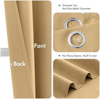 MIULEE Blackout Curtains for Bedroom 2 Panels 40 x 72 Inch Long Gold - Image 4