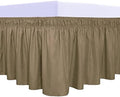 PureFit Wrap Around Ruffled Bed Skirt, Camel, Twin/Full - 22" Drop by PureFit
