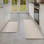 YDKGL Kitchen Mat Kitchen Rugs Sets of 2 PCS Non Slip Beige 17"x30"+17"x47" by YDKGL