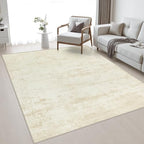 Area Rug Living Room: 4x6 Modern Washable Indoor Soft Carpet Beige by FXRHLP