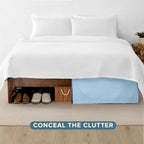 Bare Home Bed Skirt 15-Inch Drop 1800 Ultra-Soft (Twin, Light Blue) - Image 4