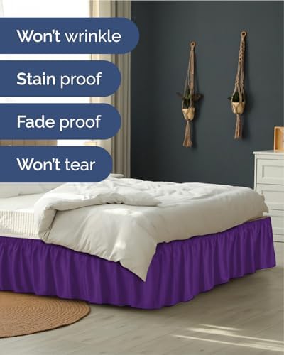 CGK Wrap Around Bed Skirt - College Dorm Room - 15" Inch, Twin/Twin XL - Image 5