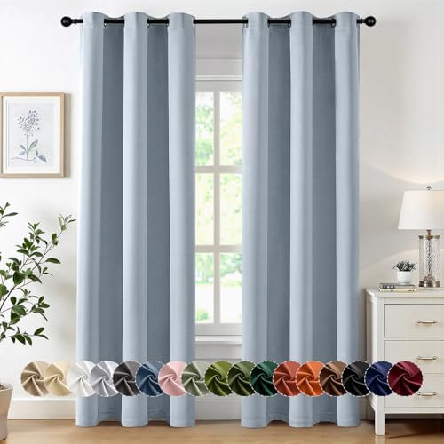 MIULEE Blackout Curtains for Bedroom 2 Panels 40 x 84 Inch Long Light Blue by MIULEE