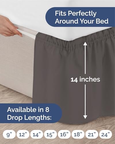 CGK Wrap Around Bed Skirt - College Dorm Room - 14" Inch, Twin/Twin XL - Image 4