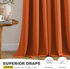 MIULEE Fall Blackout Curtains for Bedroom 2 Panels 40 x 84 Inch Long Orange - Image 5