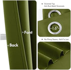 MIULEE Blackout Curtains for Bedroom 2 Panel 40"x36" Long Light Olive Green - Image 4