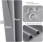MIULEE Blackout Curtains for Bedroom 2 Panels 40 x 45 Inch Long Light Grey - Image 4