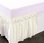 MEILA Wrap Around Elastic Bed Skirt for Queen & King Beds, 18" Drop, Ivory - Image 4
