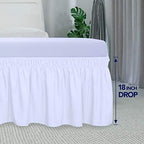 PureFit Wrap Around Ruffled Bed Skirt, White, Twin/Full - 18" Drop - Image 6