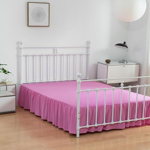 Bed Skirt Twin Size Ruffled Bed Skirts with Split Corners - Image 2