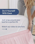CGK Wrap Around Dust Ruffle Bed Skirt - King Size, 9" Inch, Lavender Pink - Image 3